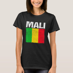 Vintage Patriotic Mali Flag Retro Distressed T-Shirt