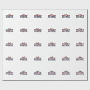 Vintage Patriotic Nurse Bow Shirt Design_1 Wrapping Paper