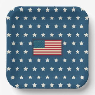 Vintage Patriotic Paper Plates