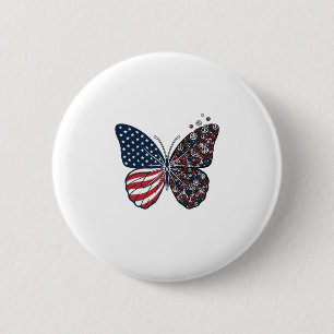 Vintage Patriotic Peace Butterfly Vector Art_1 2 Inch Round Button
