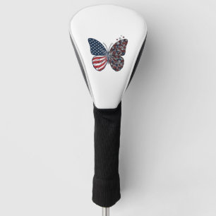 Vintage Patriotic Peace Butterfly Vector Art_1 Golf Head Cover