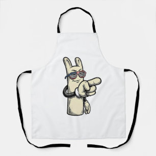 Vintage Patriotic Pointing Hand Cartoon Shirt_1 Apron