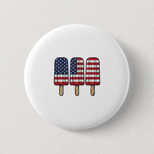 Vintage Patriotic Popsicle Flag Shirt Design_1 2 Inch Round Button
