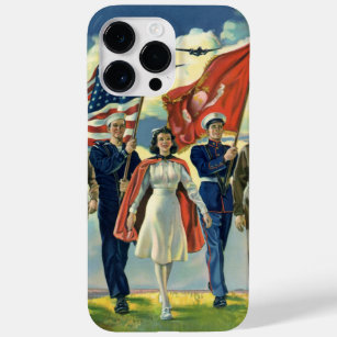 Vintage Patriotic, Proud Military Personnel Heros Case-Mate iPhone 14 Pro Max Case