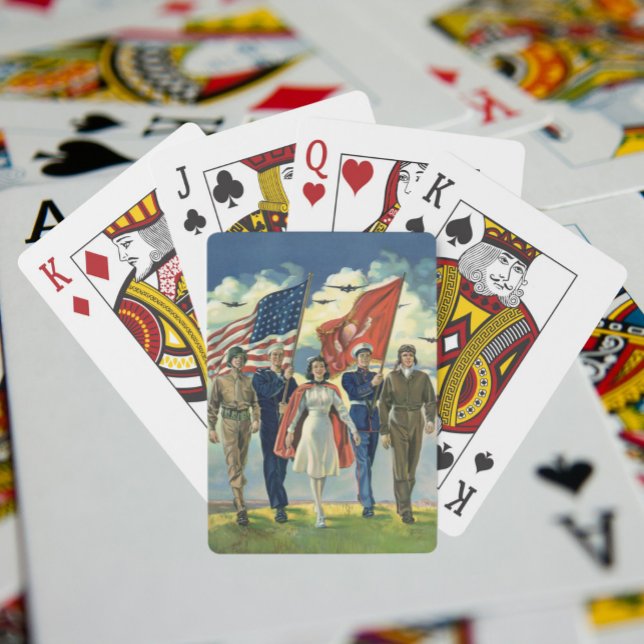 Vintage Patriotic, Proud Military Personnel Heros Playing Cards (Creator Uploaded)