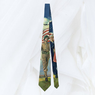 Vintage Patriotic, Proud Military Personnel Heros Tie