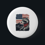 Vintage Patriotic Raccoon Mountain Flag Shirt Desi 2 Inch Round Button<br><div class="desc">Vintage Patriotic Raccoon Mountain Flag Shirt Design_1</div>
