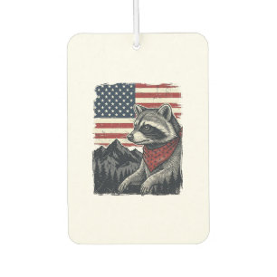 Vintage Patriotic Raccoon Mountain Flag Shirt Desi Air Freshener