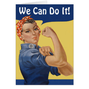 Vintage Patriotic Rosie the Riveter, We Can Do It!