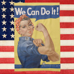 Vintage Patriotic Rosie the Riveter, We Can Do It! Kitchen Towel<br><div class="desc">Vintage illustration patriotism design featuring a lady who has since become known as Rosie the Riveter. "We Can Do It!" is an American World War II wartime poster featuring an inspirational image to boost female worker morale.</div>
