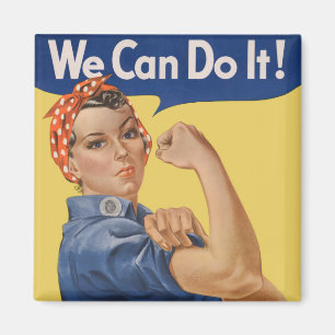 Vintage Patriotic Rosie the Riveter, We Can Do It! Magnet
