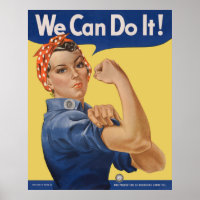 Vintage Patriotic Rosie the Riveter, We Can Do It!
