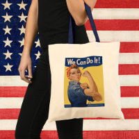 Vintage Patriotic Rosie the Riveter, We Can Do It!