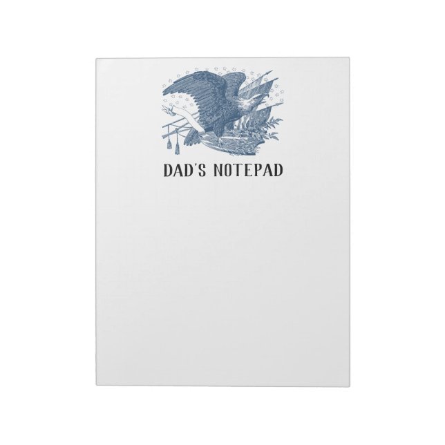 Vintage Patriotic Screaming Eagle USA Flag Arrows Notepad (Rotated)