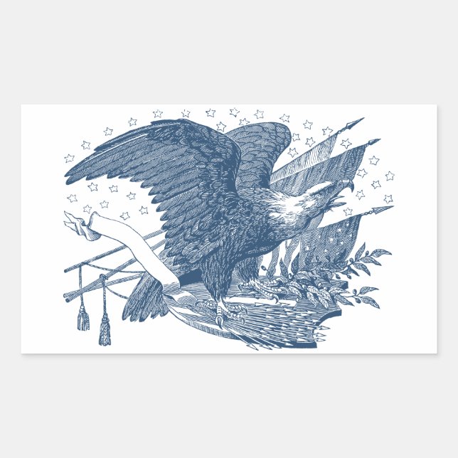 Vintage Patriotic Screaming Eagle USA Flag Arrows Sticker (Front)