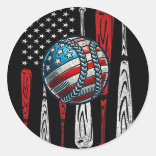 Vintage Patriotic Sell 4th Of July Usa American Fl Classic Round Sticker