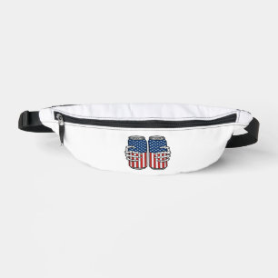 Vintage Patriotic Skeleton Hands Holding Cans Vect Fanny Pack