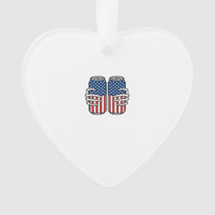 Vintage Patriotic Skeleton Hands Holding Cans Vect Ornament