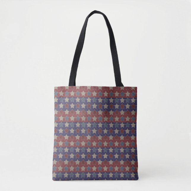 Vintage Patriotic Stars Tote Bag (Front)