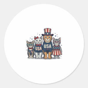 Vintage Patriotic Sunflower Love Shirt Design_1 Classic Round Sticker