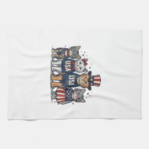Vintage Patriotic Sunflower Love Shirt Design_1 Kitchen Towel