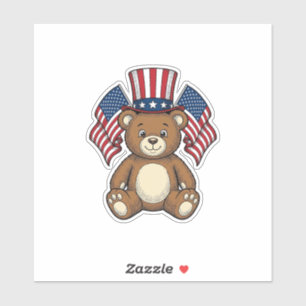 Vintage Patriotic Teddy Bear Vector Design_1