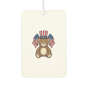 Vintage Patriotic Teddy Bear Vector Design_1 Air Freshener