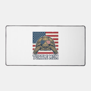 Vintage Patriotic Turtle Mom Shirt Design_1 Desk Mat