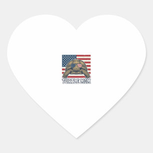 Vintage Patriotic Turtle Mom Shirt Design_1 Heart Sticker