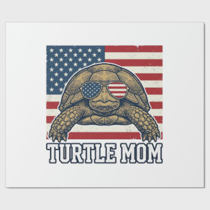 Vintage Patriotic Turtle Mom Shirt Design_1 Wrapping Paper