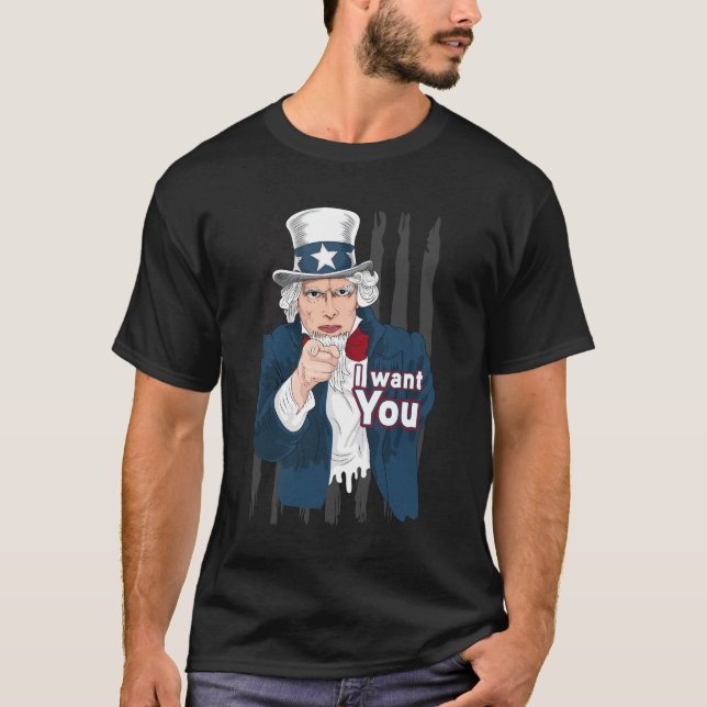 Vintage Patriotic Uncle Sam America T-Shirt (Front)
