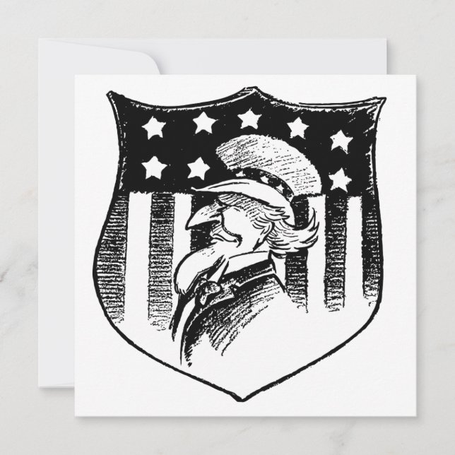 Vintage Patriotic Uncle Sam and American Flag (Front)