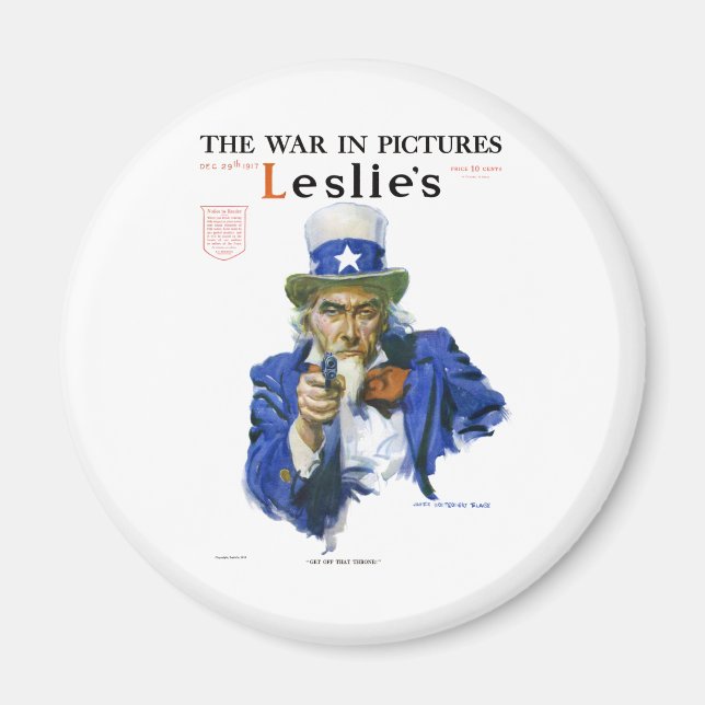 Vintage Patriotic Uncle Sam Magazine Cover Art Magnet (Front)