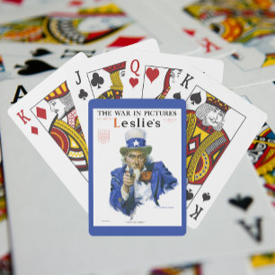 Vintage Patriotic Uncle Sam Magazine Cover Art Playing Cards