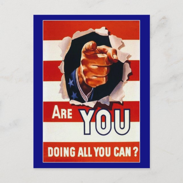 Vintage Patriotic Uncle Sam Postcard (Front)