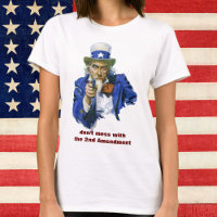 Vintage Patriotic Uncle Sam with Star Hat and Gun