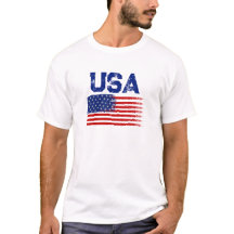 Vintage Patriotic USA Flag Graphic T-Shirt