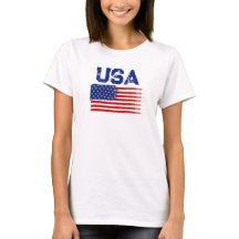 Vintage Patriotic USA Flag Graphic T-Shirt