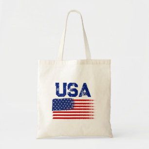Vintage Patriotic USA Flag Graphic T-Shirt  Tote Bag