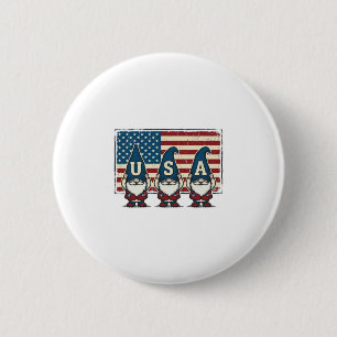 Vintage Patriotic USA Gnomes White Shirt Design_1 2 Inch Round Button