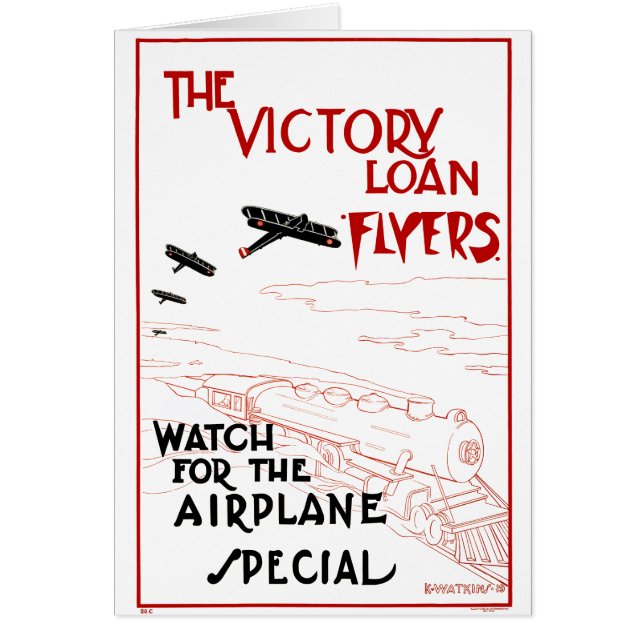 Vintage Patriotic, Victory Loan Flyers Airplanes (Front)