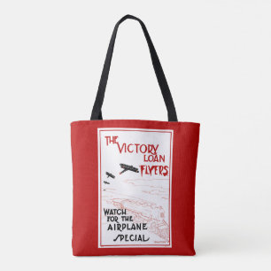 Vintage Patriotic, Victory Loan Flyers Airplanes Tote Bag