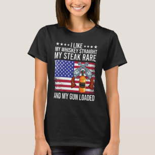 Vintage Patriotic Whiskey Steak Guns Freedom Whisk T-Shirt