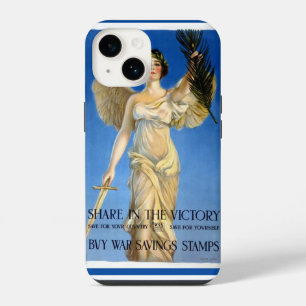 Vintage Patriotic Woman Angel, Buy War Bonds iPhone 14 Case