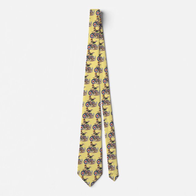 Vintage Patriotism, Girl Riding a Patriotic Bike Tie (Front)