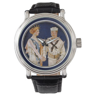 Vintage Patriotism, Lady Liberty with Navy Seaman Watch