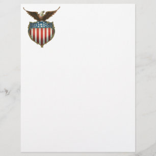 Vintage Patriotism, Proud Eagle over American Flag