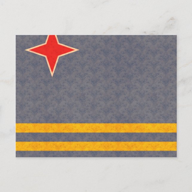 Vintage Pattern Aruban Flag Postcard (Front)