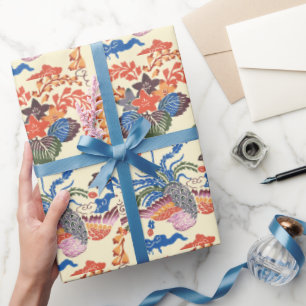 Vintage Pattern Bingata: Paulownia and Phoenix Wrapping Paper