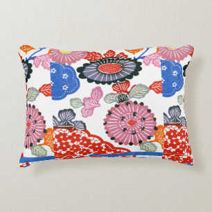 Vintage Pattern Bingata: Small cherry blossoms ... Accent Pillow